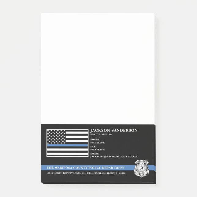Police Officer Department Law Enforcement Logo Post-it Notes (Front)