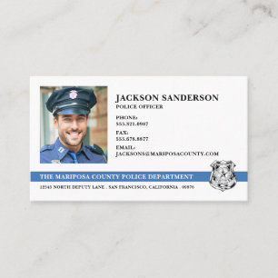Police Officer Department Law Enforcement Photo Business Card