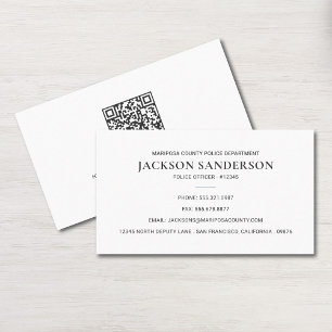 Police Officer Department Law Enforcement QR Code Business Card