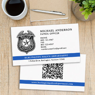 Police Officer Department Law Enforcement QR Code Business Card