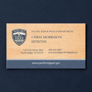 Police Officer Detective Rustic Logo Business Card