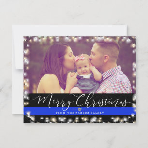 Police Officer Family Christmas Custom Photo Holiday Card