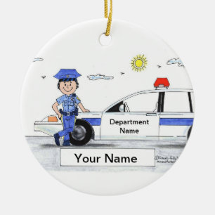 Police Officer - Female Ceramic Tree Decoration