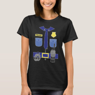 Police Officer For Kids Boys Girls Cop Uniform T-Shirt