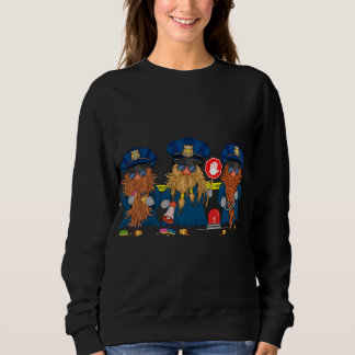 Police Officer Funny Gnomes Thin Blue Line Design Sweatshirt