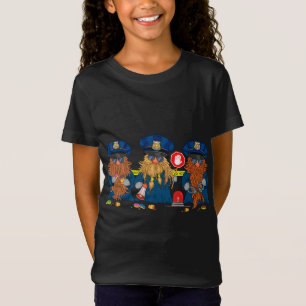 Police Officer Funny Gnomes Thin Blue Line Design T-Shirt