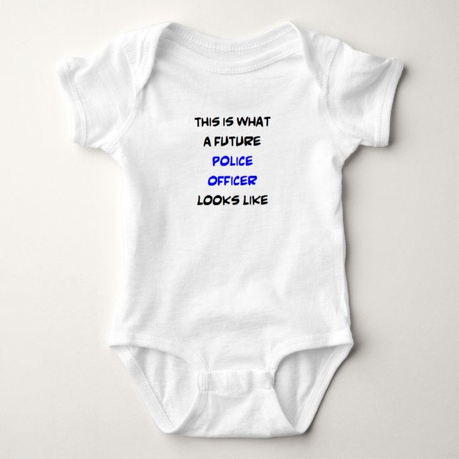 police officer, future baby bodysuit (Front)