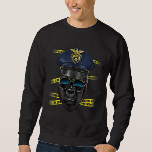 Police Officer Gorilla PD Cop Crime Scene Primate  Sweatshirt