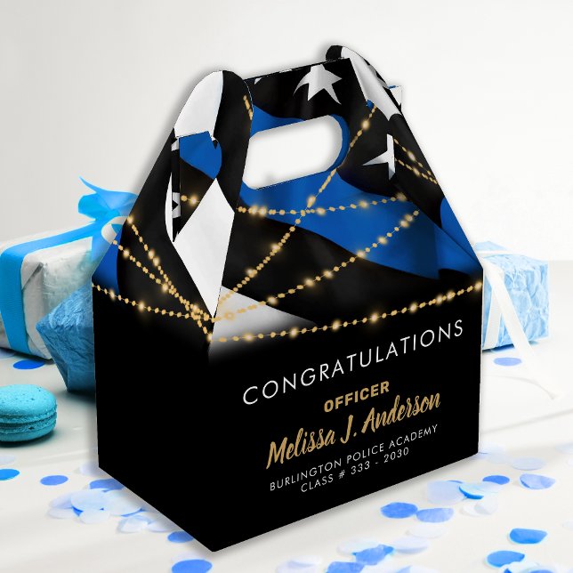 Police Officer Graduation Party Thin Blue Line Favour Box (Creator Uploaded)