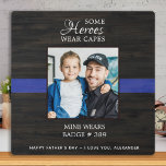 Police Officer Hero Dad Fathers Day Photo Plaque<br><div class="desc">"Some Heroes Wear Capes, Mine Wears a Badge"! Surprise your favourite police officer and dad with this super sweet personalised police dad photo plaque this fathers day. Personalise with your favourite photo, message and name. Visit our collection for the best fathers day gifts for police dads and police fathers day...</div>