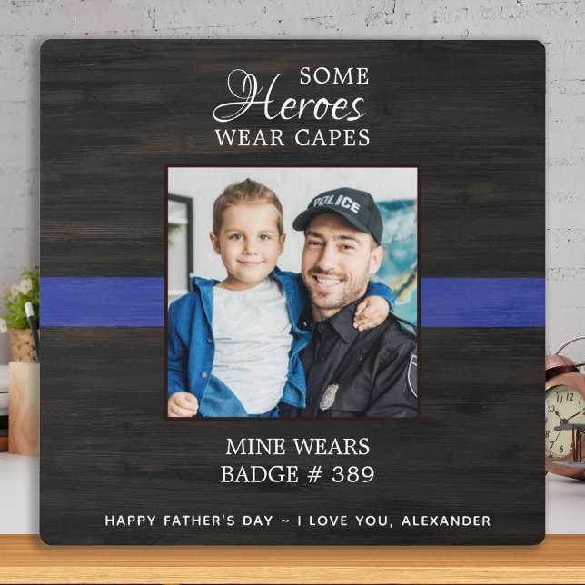 Police Officer Hero Dad Fathers Day Photo Plaque (Creator Uploaded)