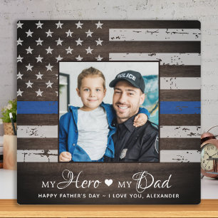 Police Officer Hero Dad Personalised Photo Plaque