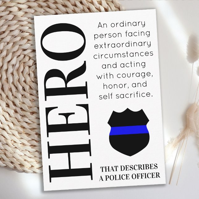 Police Officer Hero Thin Blue Line Thank You Business Card (Creator Uploaded)