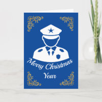 Police Officer Icon Christmas Card