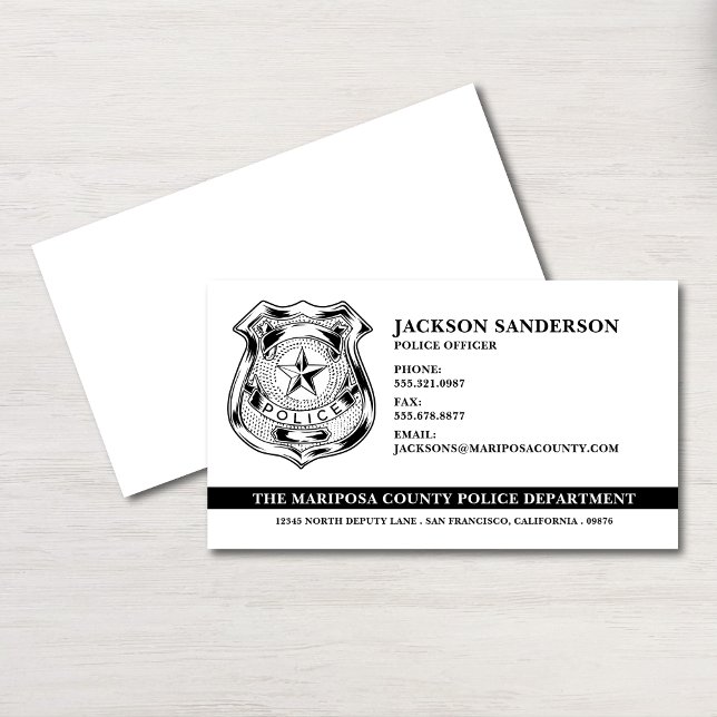 Police Officer Law Enforcement Department Logo Business Card (Police Officer Law Enforcement Department Logo Business Card)