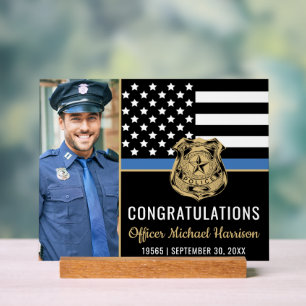 Police Officer Law Enforcement Graduation Acrylic Sign