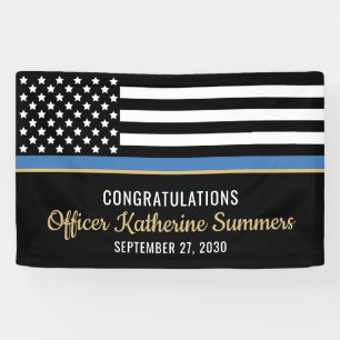 Police Officer Law Enforcement Graduation Party Banner