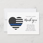 Police Officer Law Enforcement Heart American Flag Thank You Card (Front)