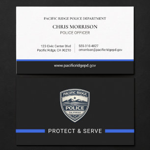 Police Officer Law Enforcement Logo Thin Blue Line Business Card