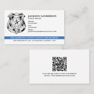 Police Officer Law Enforcement QR Code Logo Business Card