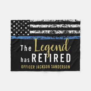 Police Officer Law Enforcement Retirement Fleece Blanket
