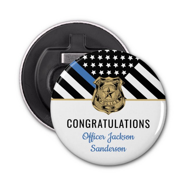 Police Officer Law Enforcement Retirement Party Bottle Opener (Front)