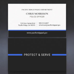 Police Officer Law Enforcement Thin Blue Line Business Card