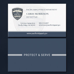 Police Officer Logo Modern Business Card