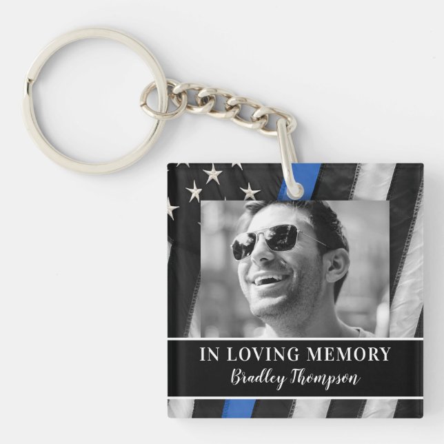 Police Officer Memorial Funeral Key Ring (Front)