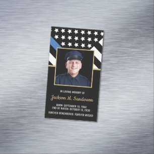 Police Officer Memorial Photo Prayer Card