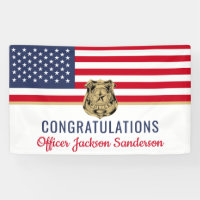 Police Officer Military Retirement American Flag