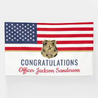 Police Officer Military Retirement American Flag