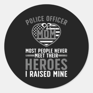 Police Officer Mum For Mother Cop Police Officer Classic Round Sticker
