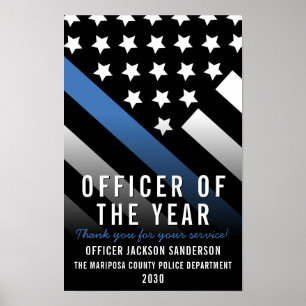 Police Officer of the Year Employee Appreciation Poster
