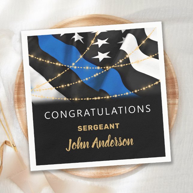 Police Officer Party Congratulations Retirement Napkin (Creator Uploaded)