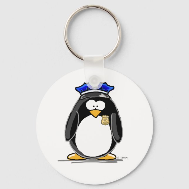 Police Officer Penguin Key Ring (Front)