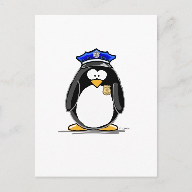 Police Officer Penguin Postcard (Front)