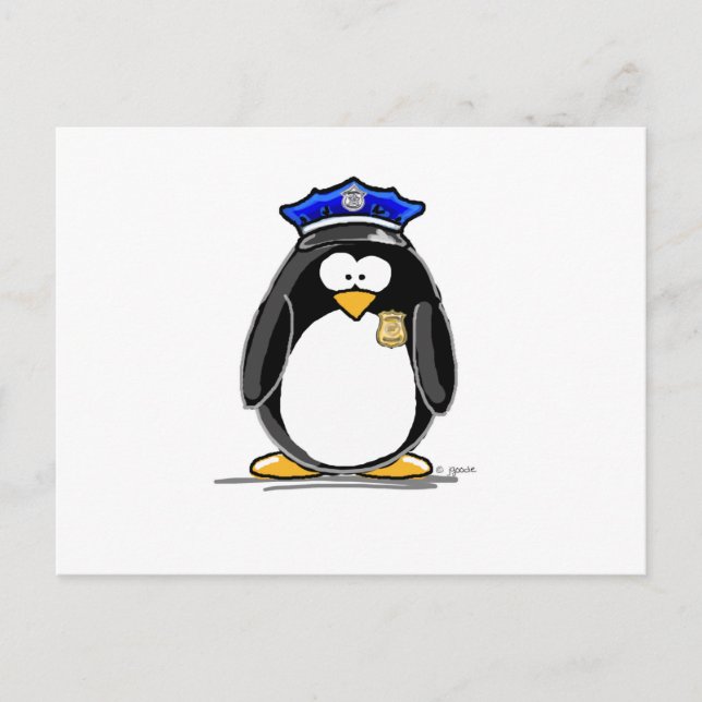 Police Officer Penguin Postcard (Front)