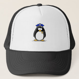 Police Officer Penguin Trucker Hat