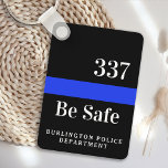 Police Officer Personalised Badge # Thin Blue Line Key Ring<br><div class="desc">If you're looking for a personalised and thoughtful gift for a police officer in your life, look no further than our customised police gifts. Our thin blue line keychain is a modern and stylish accessory that any law enforcement officer would be proud to carry. The bright blue colouring of the...</div>