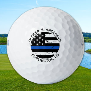 Police Officer Personalised Thin Blue Line Golf Balls