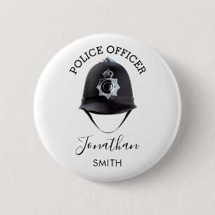 Police Officer   Personalized 6 Cm Round Badge