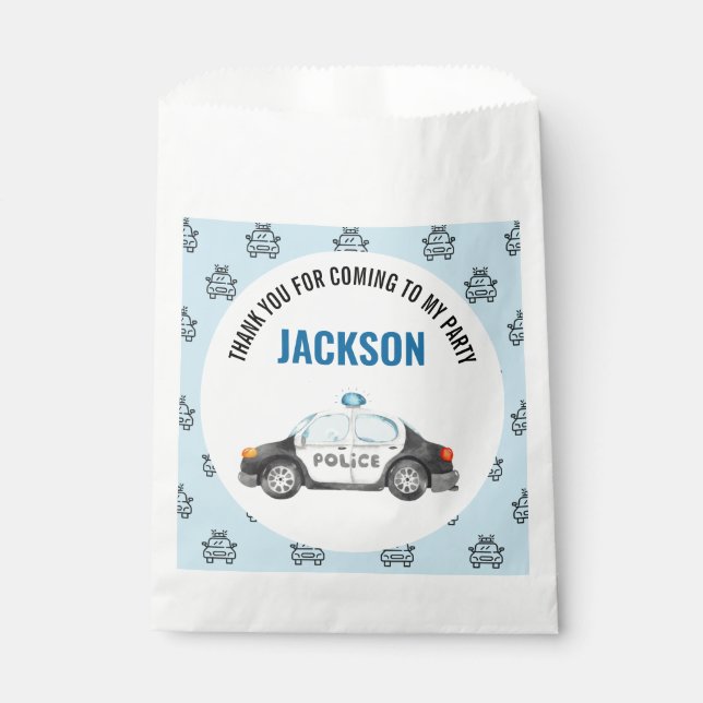 Police Officer Policeman Birthday Party Favour Bags (Front)