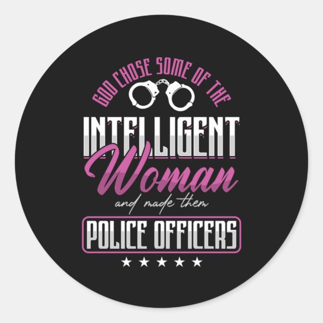 Police Officer Policewoman Policeman Cop Officers  Classic Round Sticker (Front)