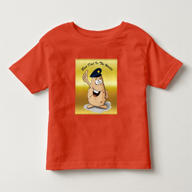 Police officer potato with a blue police hat toddler T-Shirt (Front)