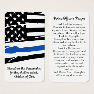 Police Officer Prayer Card Blue Law Enforcement