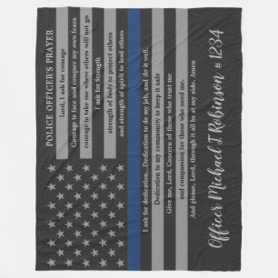 Police Officer Prayer Law Enforcement Flag Fleece Blanket