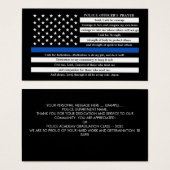 Police Officer Prayer Thin Blue Line Cards (Front & Back)
