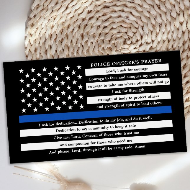 Police Officer Prayer Thin Blue Line Cards