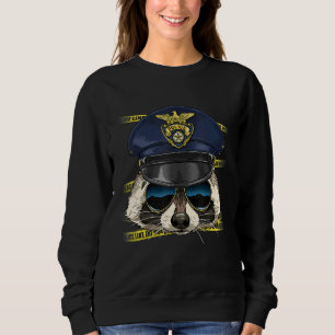Police Officer Raccoon PD Cop Crime Scene Raccoon Sweatshirt